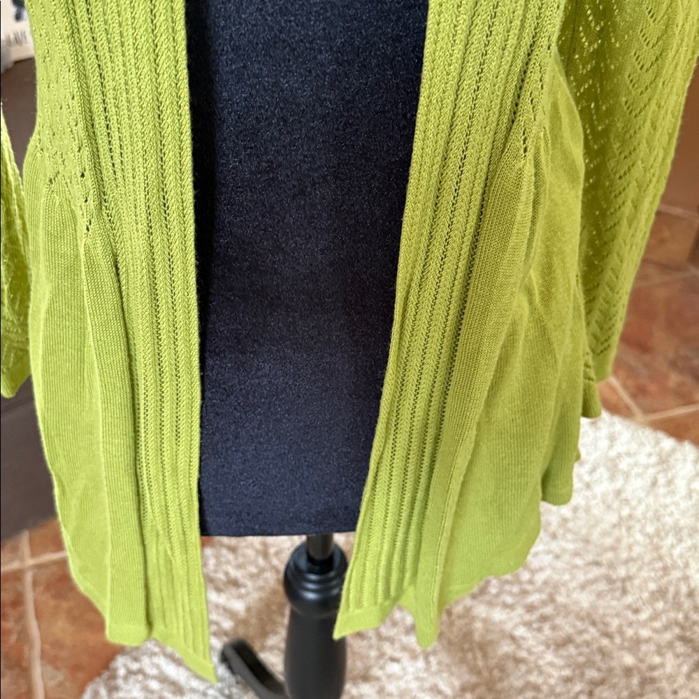 Investments Lime Open-Front Cardigan - Picture 3 of 5